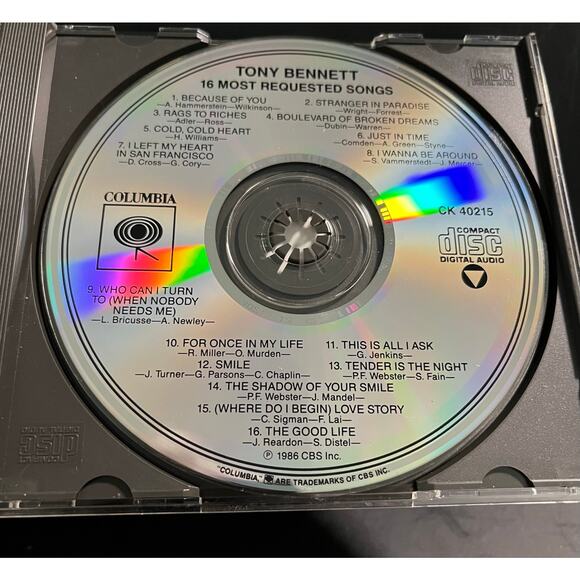 Tony Bennett - 16 Most Requested Songs CD (1986, Columbia) Digitally Remastered - Picture 5 of 6